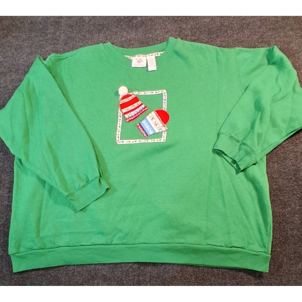 NUTCRACKER Christmas Sweatshirt Embroidered Holiday Crewneck Pullover  Size 2X
